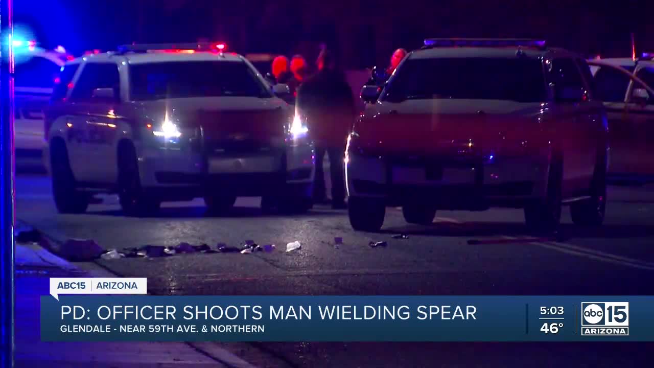 Officer shoots man wielding spear in Glendale