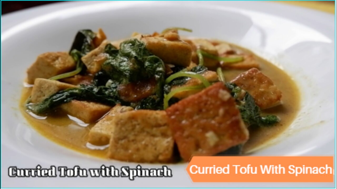 Keto Curried Tofu With Spinach Recipe #Keto #Recipes