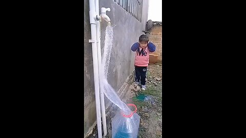 Baby fun with water