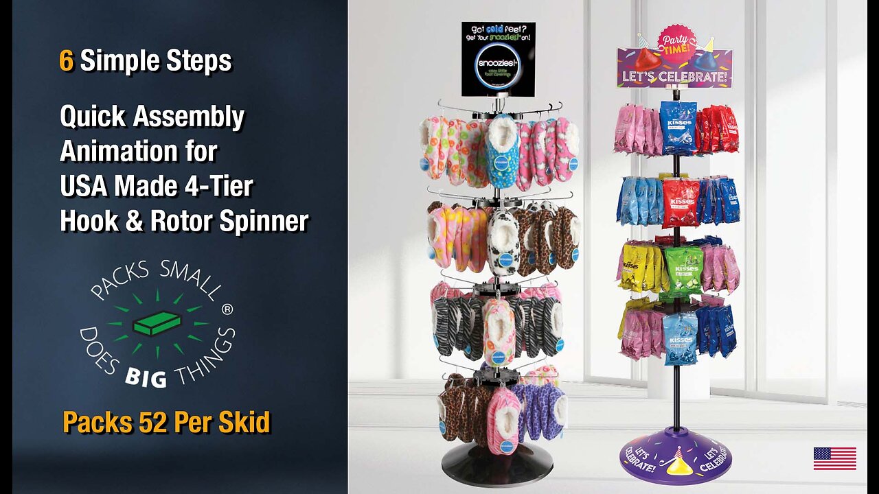 USA Made Adjustable Tier Placement Floor Spinner