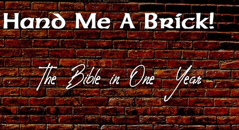 The Bible in One Year: Day 270 Hand Me A Brick!