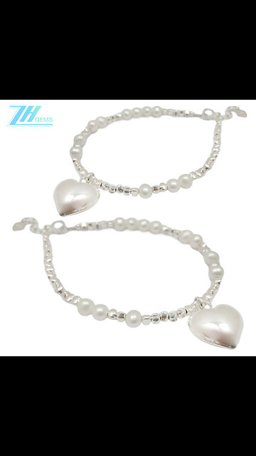 Natural Freshwater smooth beads Pearl Bracelet Tiny White Pearl Bracelet 925 Sterling Silver07