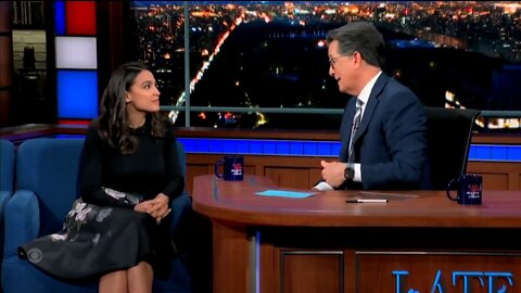 Stephen Colbert Begs AOC To Run For President