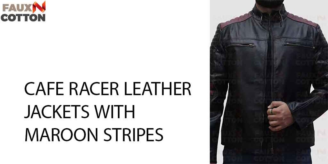 Cafe Racer Jackets With Maroon Stripes | Outfit | Barry Seal Pink Leather Jackets