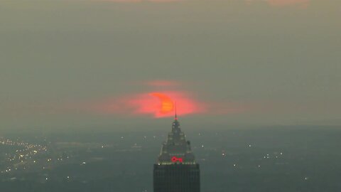WATCH: Incredible view of the partial solar eclipse rising over Cleveland