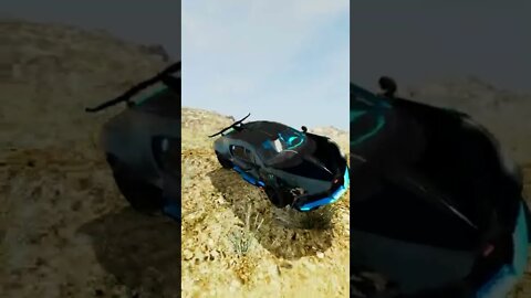 Bugatti Divo vs Explosive Barrel – BeamNG.Drive #shorts