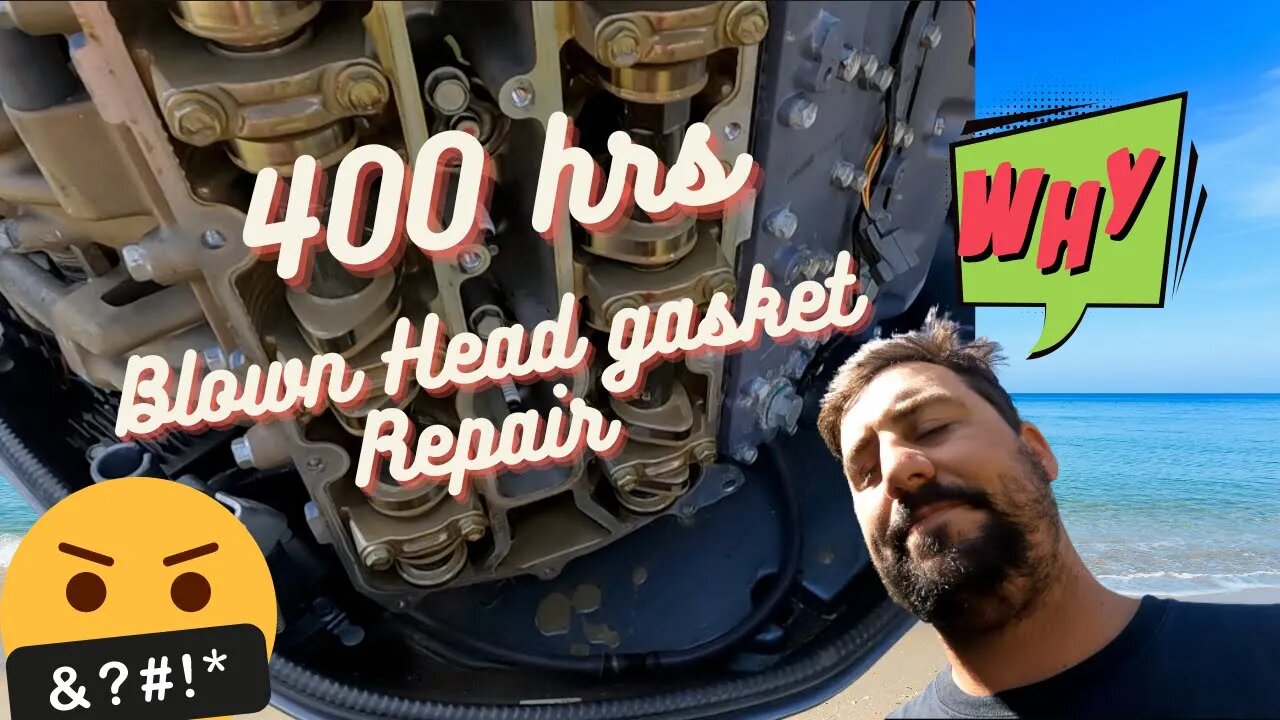 Replacing Blown Head Gasket Yamaha F 225 four stroke (part 1 tear down)