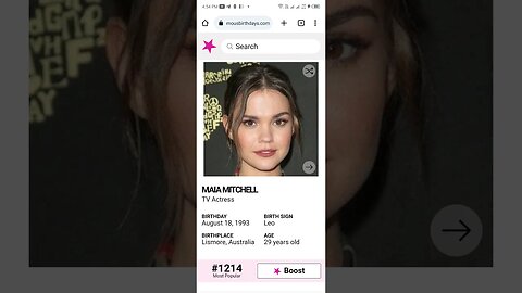 HAPPY 29 BIRTHDAY MAIA MITCHELL TV Actress