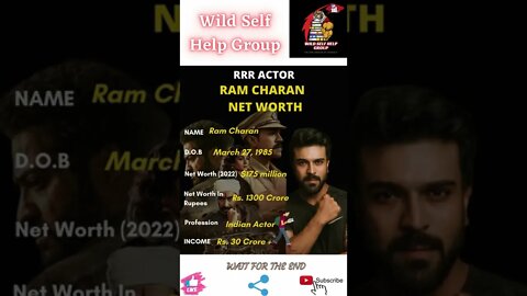 🔥RRR- Actor Ram Charan Net Worth🔥#shorts🔥#wildselfhelpgroup🔥1 April 2022🔥