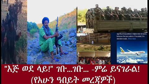 "እጅ ወደ ላይ!" ገቡ..ገቡ.. -ምሬ ወዳጆ ይናገራል-የአሁን ዓበይት መረጃዎች Apr5.2024 DereNews