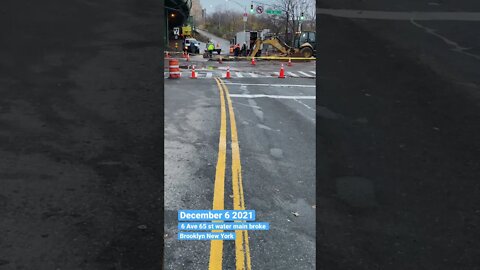 Water mainBroke cause 6 Ave 65St inter section closed in Brooklyn NY 4K Vertical