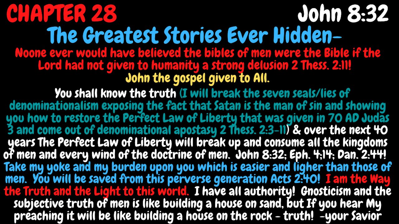 John 8:32. You shall know the truth, the power, the Bible, the Perfect Law of Liberty and it will set you free from every wind of the doctrine of men!