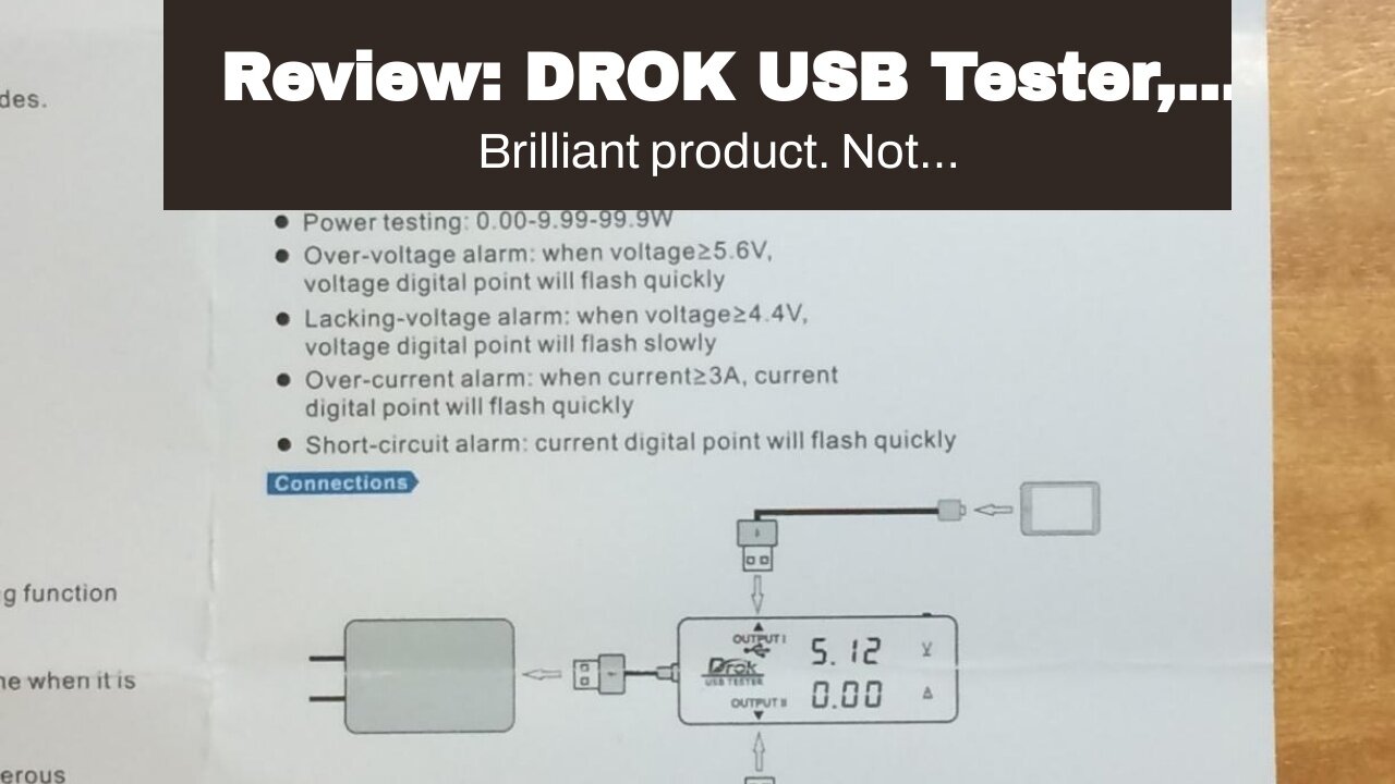 Review: DROK USB Tester, USB-A 2.0 Digital Multimeter Dual USB Output Ports PD QC 3.0 Protocol...