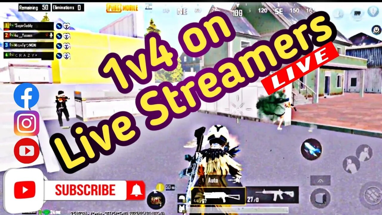 1v4 on Live Streamers | Pubg Mobile Live