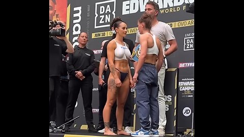 Cherneka Johnson vs. Ellie Scotney - Weigh-in Face-Off - (Matchroom Boxing: Edwards vs. Campos)