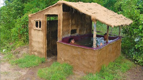 Building Most Beautiful Swimming Pool On The Villa House