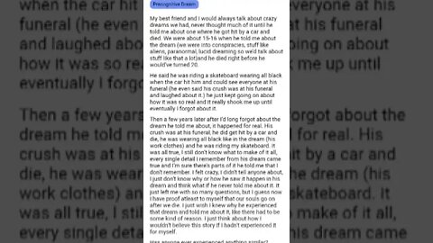 My best friend dreamed about his actual death....