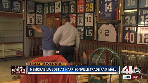 Flooding damages items, sports memorabilia at Harrisonville Trade Fair Mall