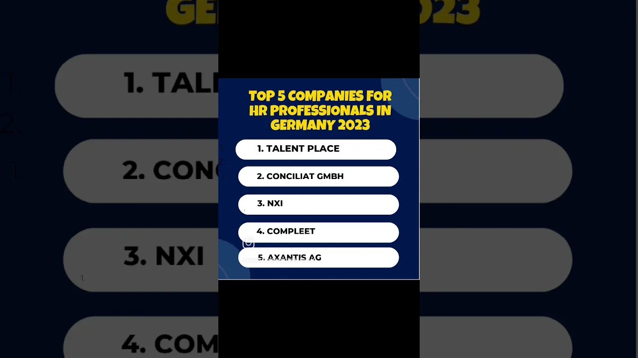 Top 5 Companies for HR professional's in Germany 2023 | Prasad Botre | #StudyInGermany #shorts