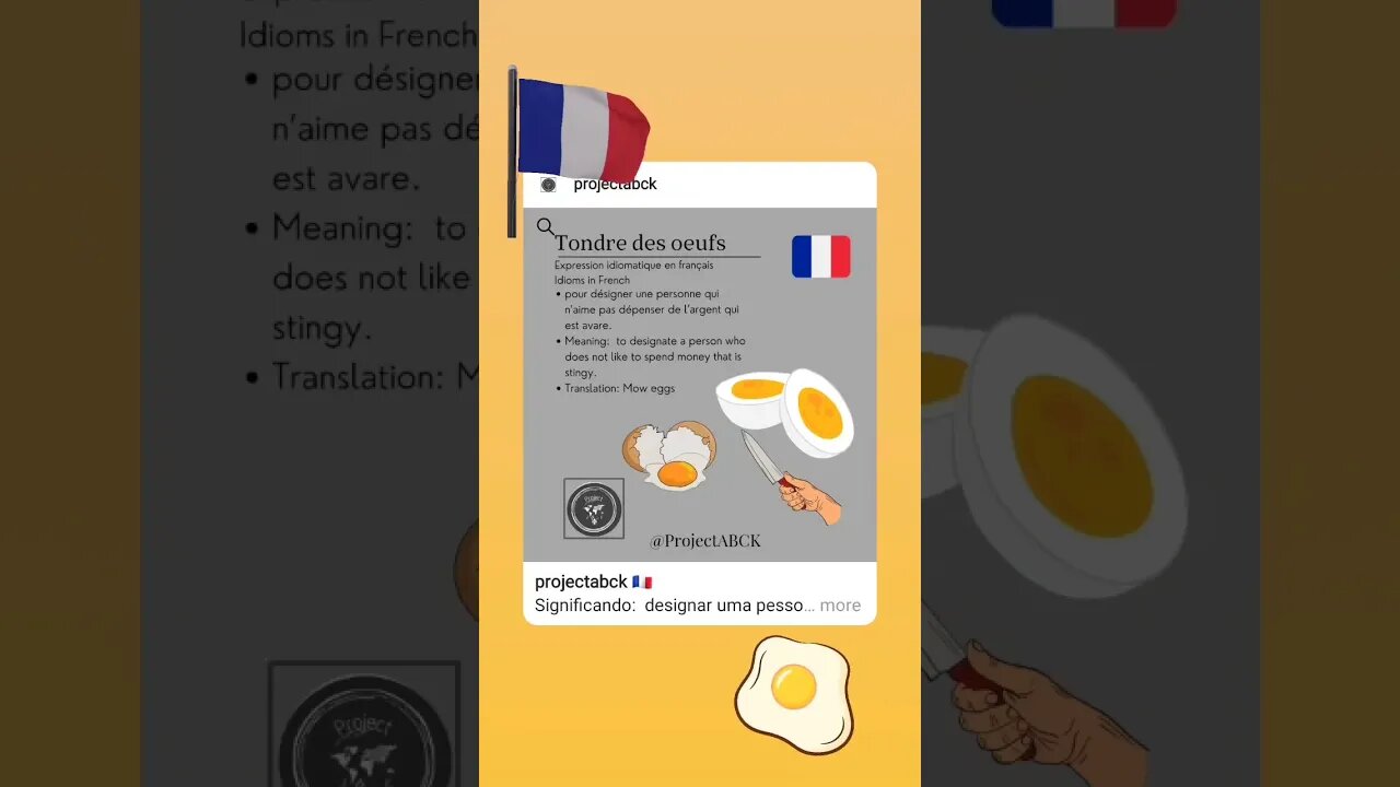 🇫🇷Idioms in French/Expressions idiomatiques en français -Tondre des oeufs