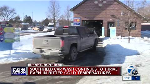 Southfield car wash continues to thrive even in bitter cold temperatures