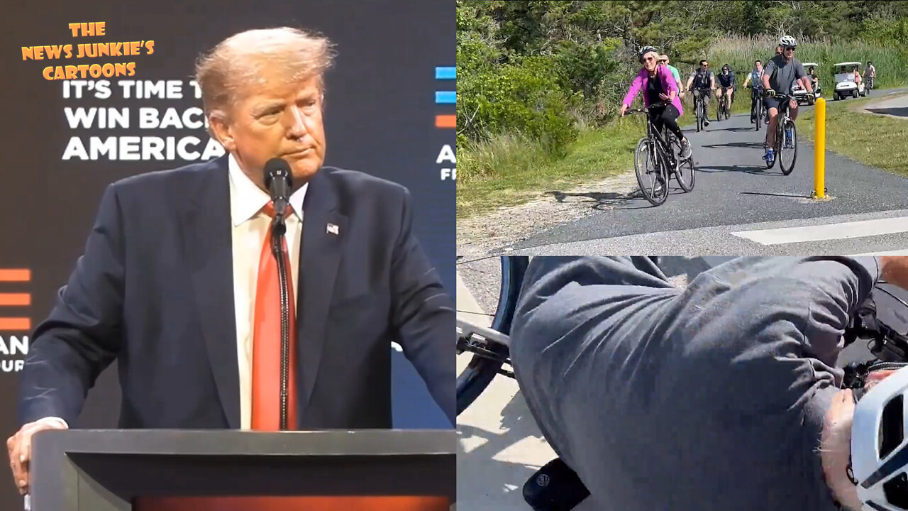 Trump: "We do hope that Biden is ok.. hard fall.. I make this pledge I'll never ever ride a bicycle"