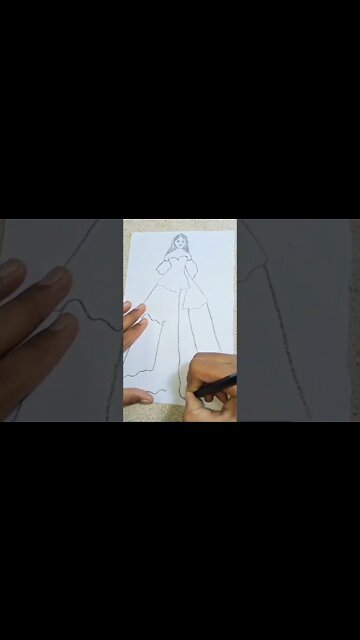 How to draw a girl 💃 #shorts #howtodraw #drawing #girldrawing #girl #viral #ytshorts #short