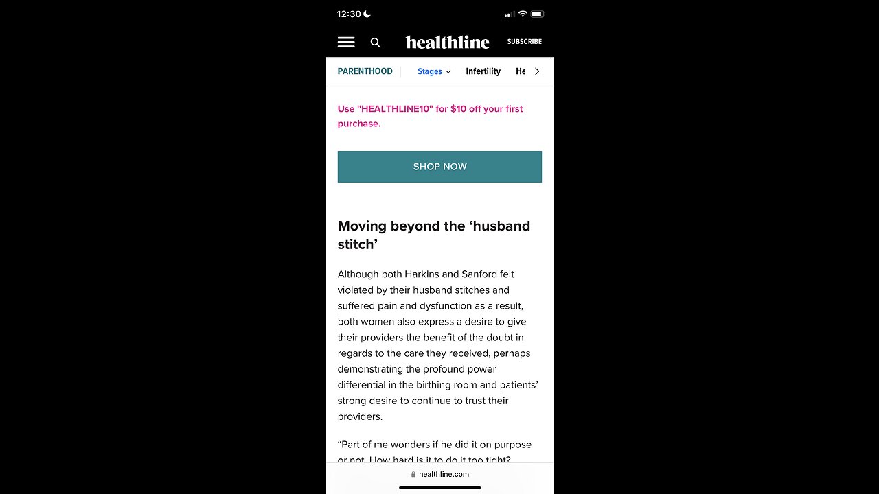 Website Read | Healthline | Why the 'Husband Stitch' Isn’t Just a Horrifying Childbirth Myth