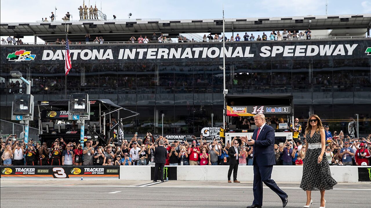 President Trump and Melania Attend Daytona 500 with The Beast