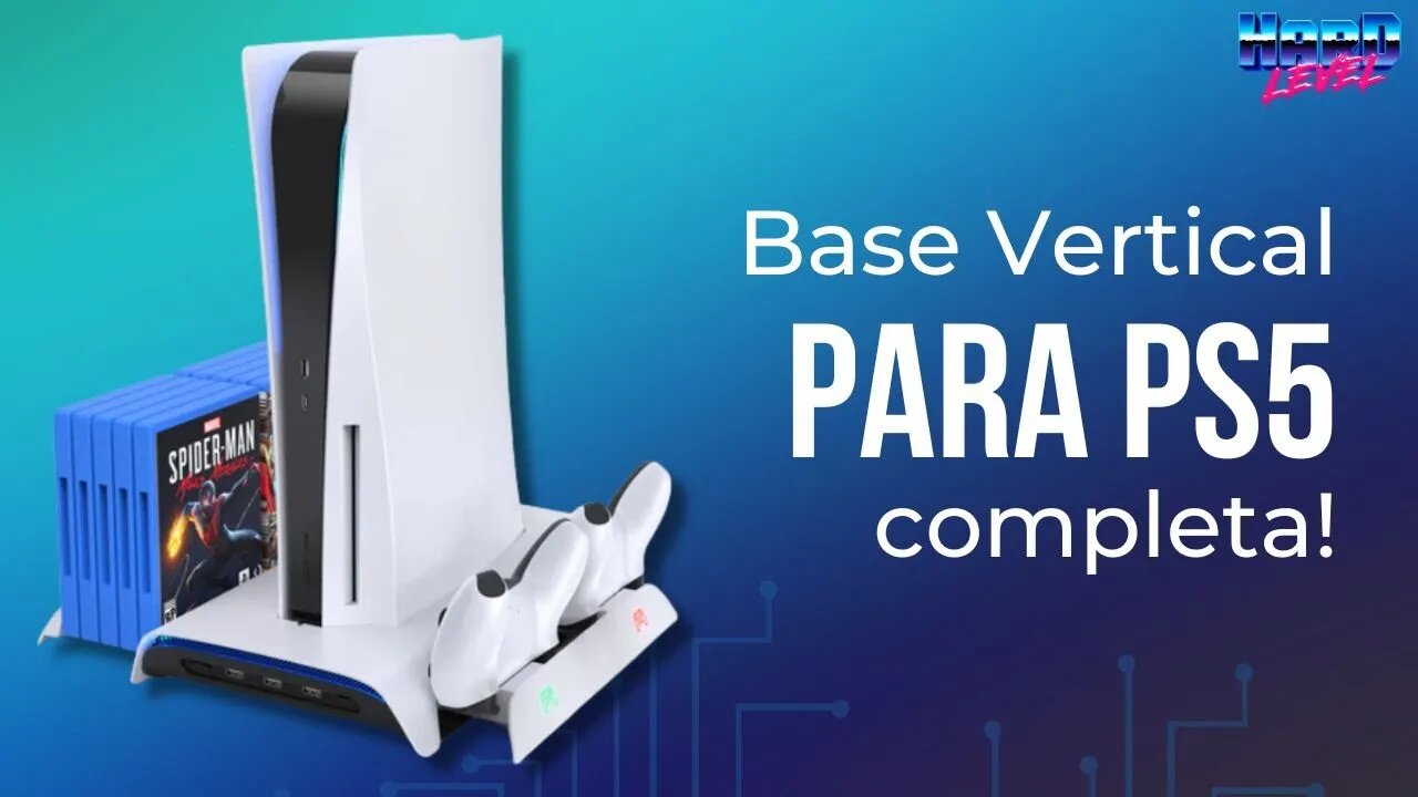 Unboxing! Base vertical INCRÍVEL para PS5! Com cooler, mais USB, carregador de controle e luz RGB!