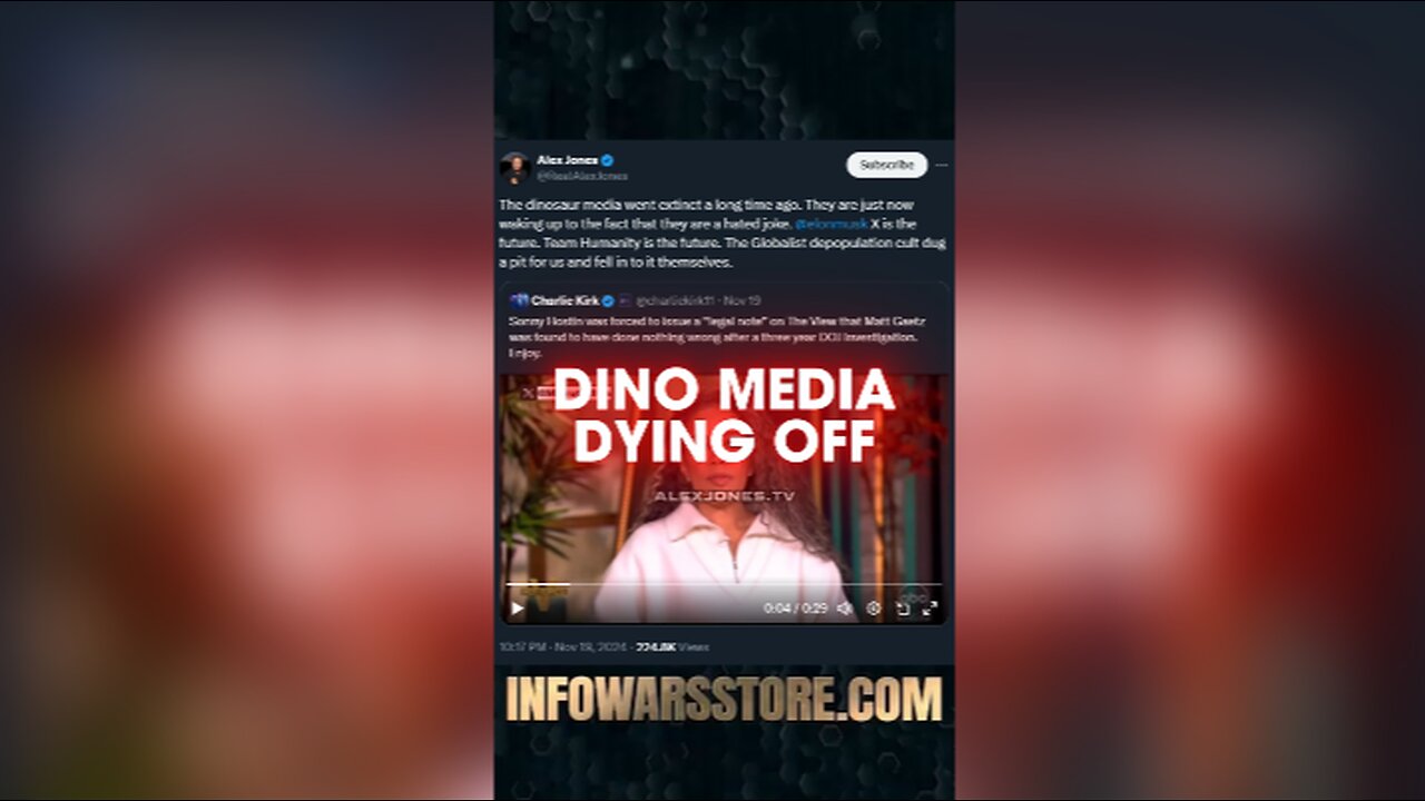 Dinosaur Media Going Extinct - Alex Jones on X