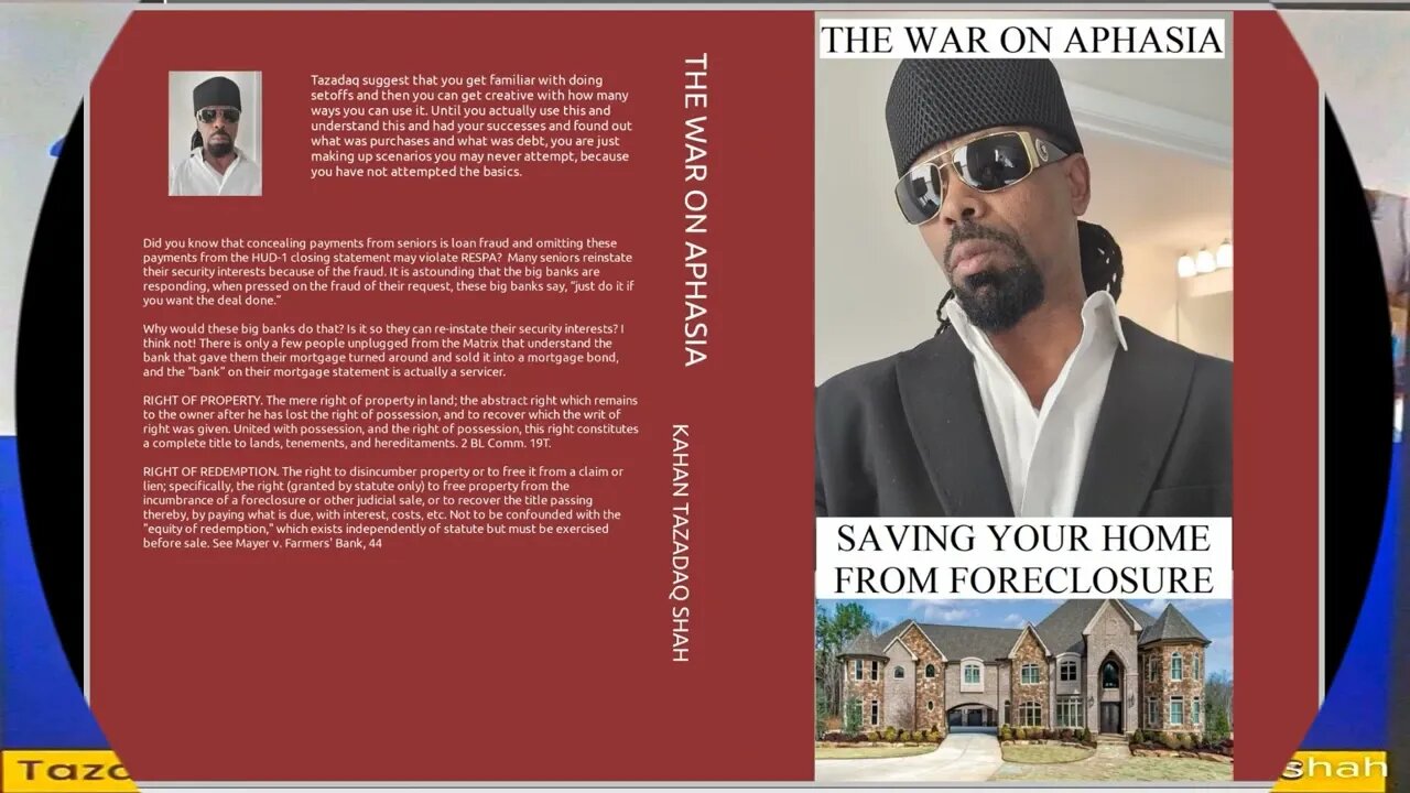 War on Aphasia Saving Your Home From Foreclsoure Way of the Creditor #tazadoctrine