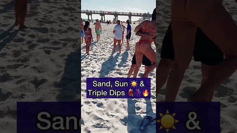 🏖️Sand Adventures: Epic Triple Dip 😁with a splash 🌊 #beachdance #swingdance #countrydance #shorts