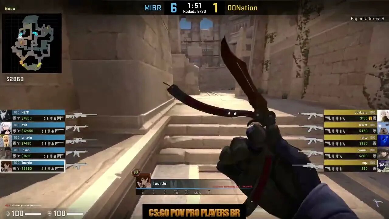 CSGO POV MIBR Tuurtle (21/9) vs 00Nation (Anubis) @ BLAST Paris Major 2023 Americas RMR