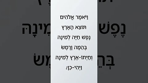 GÊNESIS CAPÍTULO 1 VERSÍCULO 24 | Genesis chapter 1 verse 24 | 'בראשית פרק א' פסוק כד | #biblia