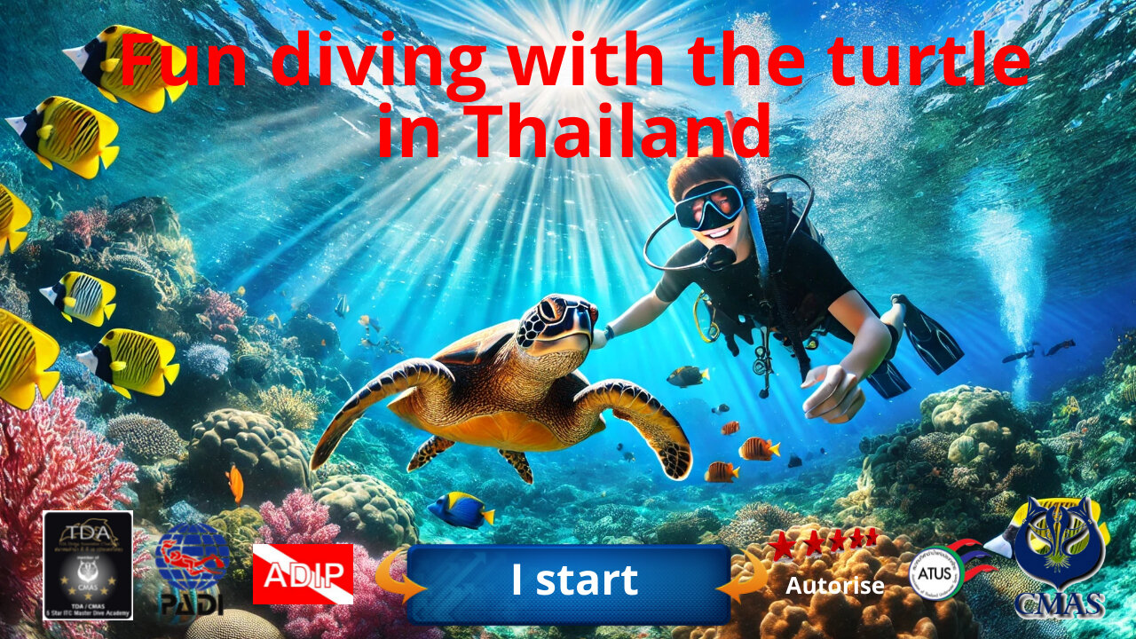 Fun diving with the turtle in Thailand