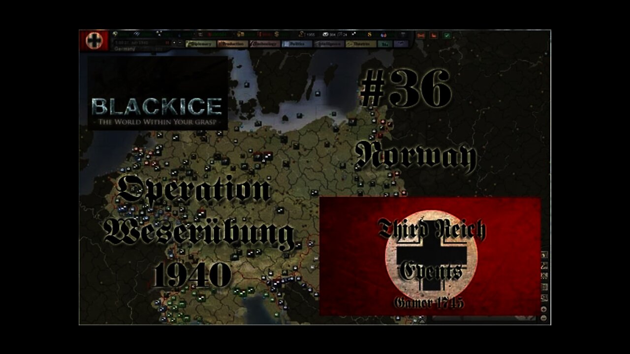 Let's Play Hearts of Iron 3: TFH w/BlackICE 7.54 & Third Reich Events Part 36 (Germany)