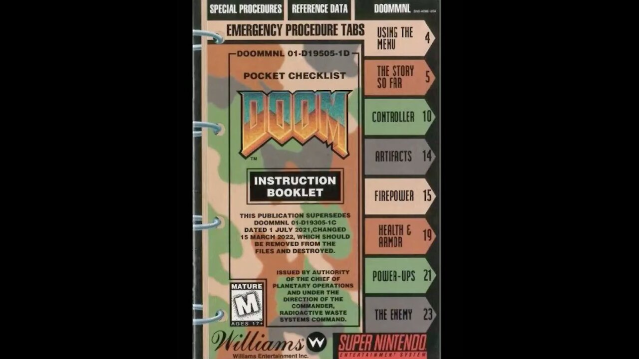 Doom (1993 video game) - Game Manual (SNES) (Instruction Booklet)