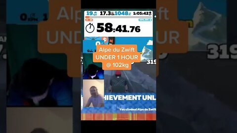 100kg Cyclist riding Alpe du Zwift UNDER 1 HOUR? #Shorts