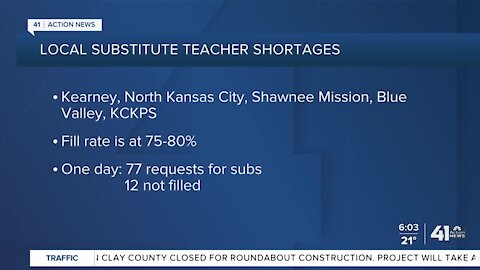 Local substitute teacher shortages