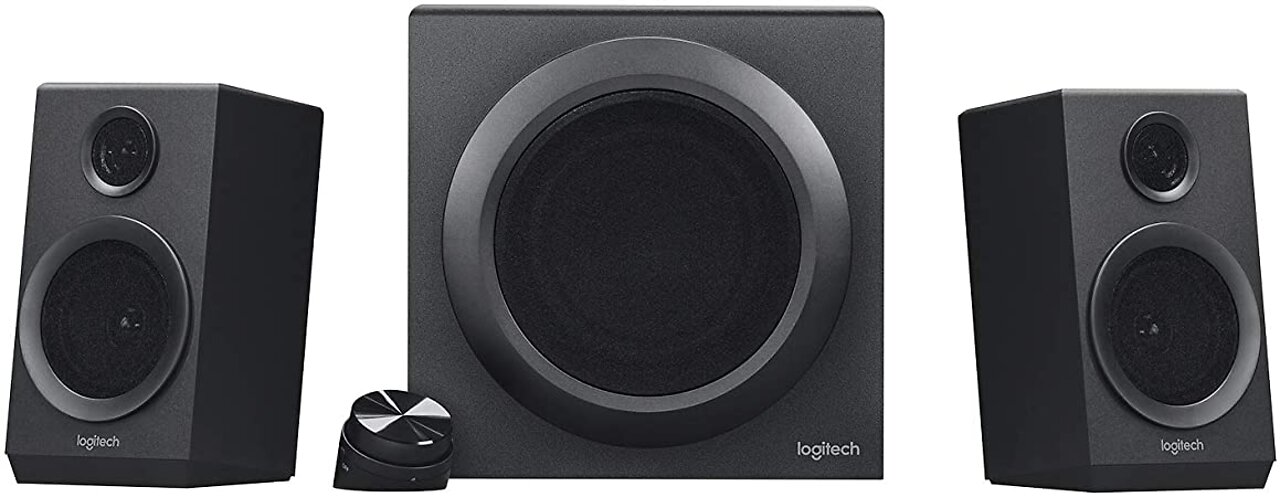 Logitech Z333 2.1 speaker system with subwoofer Deep bass, 80 watts peak power, 3.5mm & RCA inp...