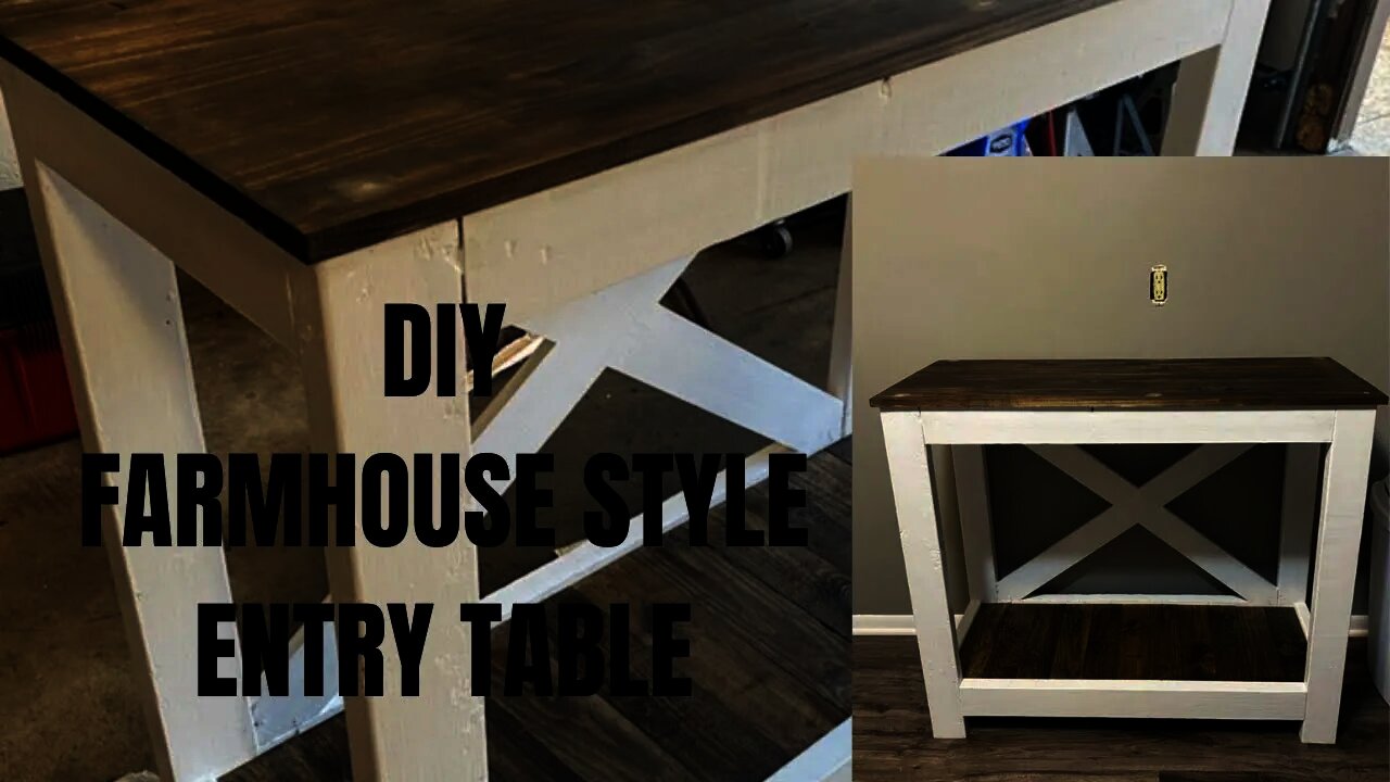 DIY Farmhouse Style Entryway Table Console/How To With Material List