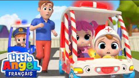 Les Roues de l'Ambulance + comptines pour bébé | Little Angel Français