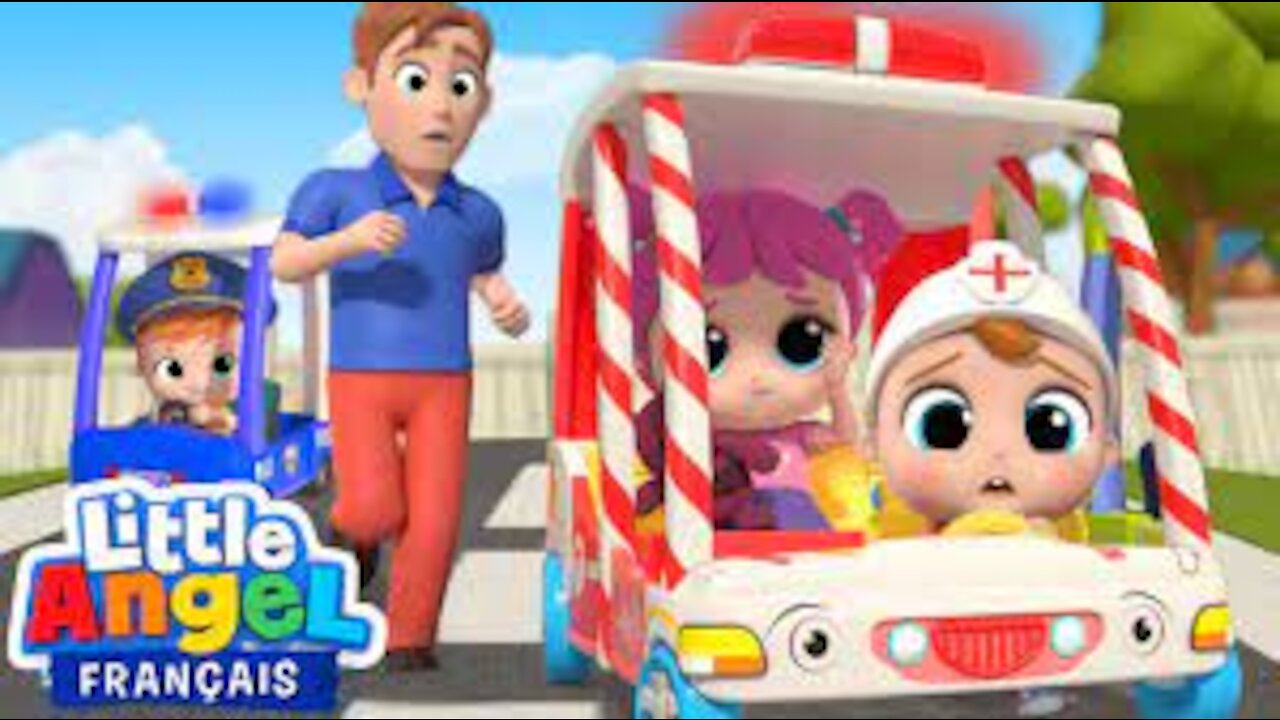 Les Roues de l'Ambulance + comptines pour bébé | Little Angel Français