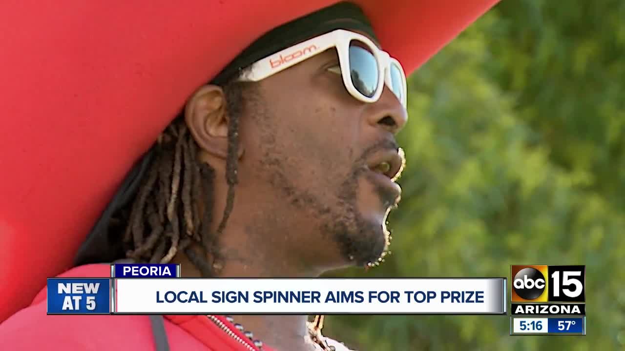 Peoria man practicing for sign spinning championship