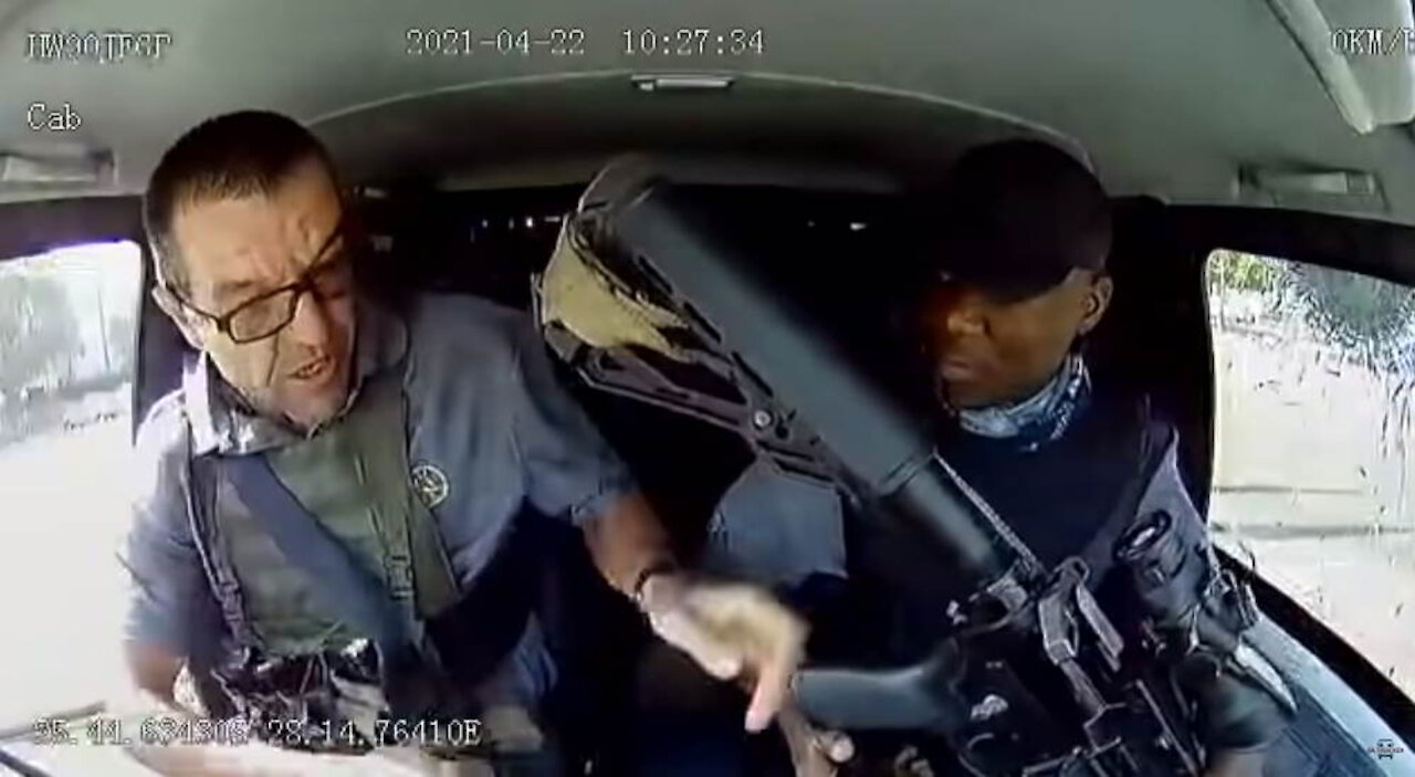 Dashcam footage of cash van crew under attack