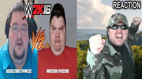 Boogie2988 (Francis) vs. Nikocado Avocado - WWE 2K16 PS4 Gameplay REACTION!!! (BBT)