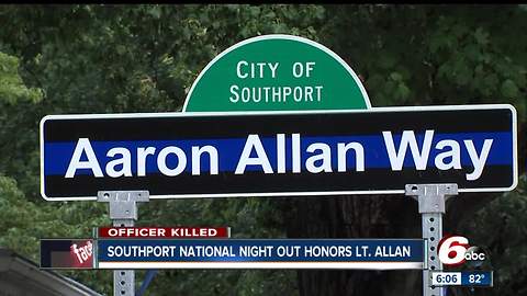 Lt. Aaron Allan honored at Southport's National Night Out event
