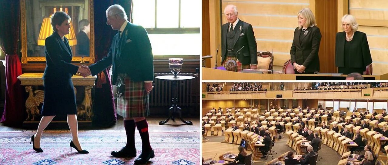 Sturgeon bows to King Charles at Scottish Parliament and pays tribute to Queen's bond