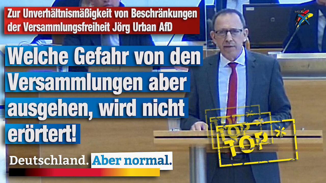 Zur Unverhältnismäßigkeit von Beschränkungen der Versammlungsfreiheit Jörg Urban AfD